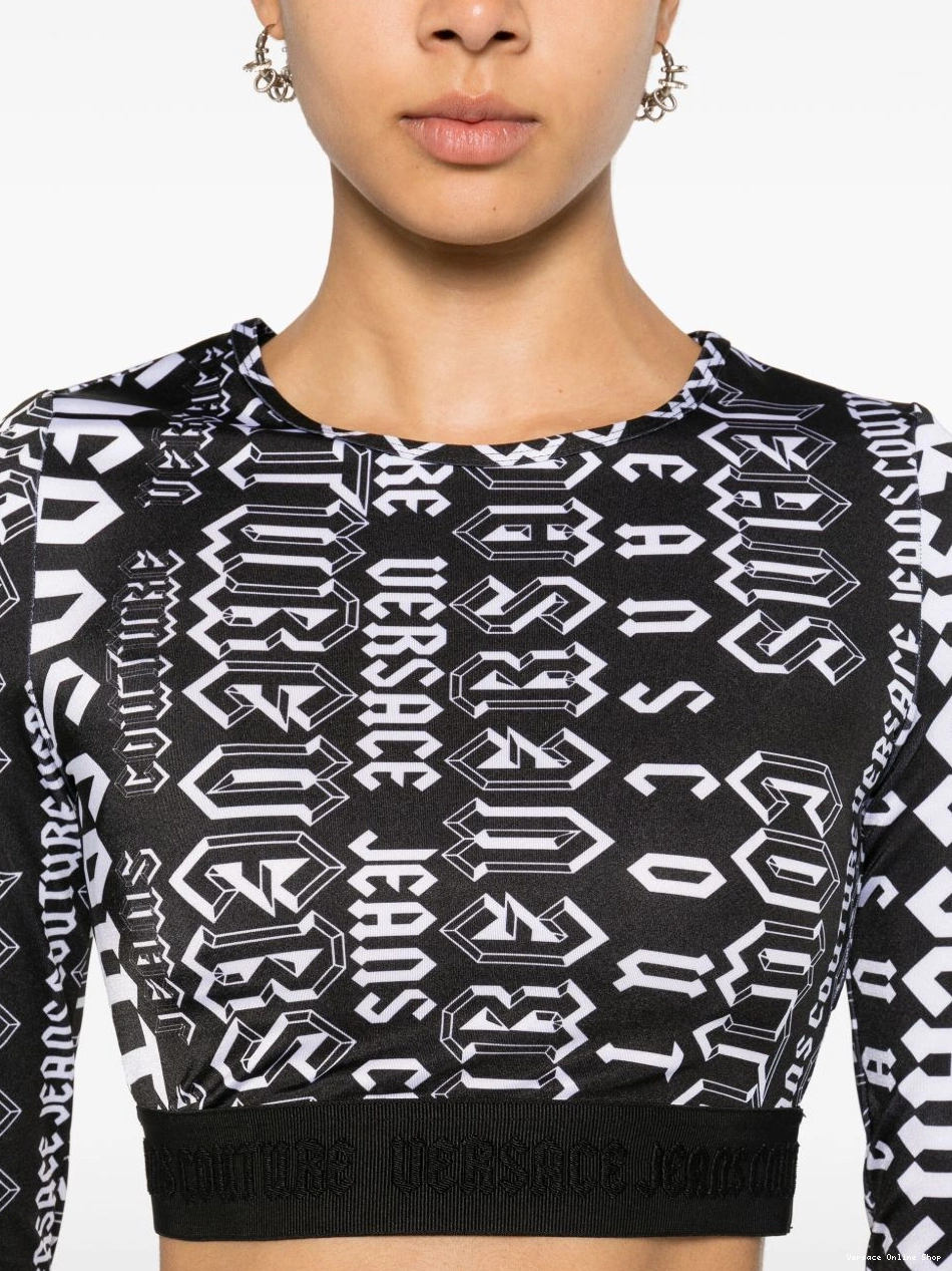 Affordable crop Couture top Logomania Versace Women Jeans 0727